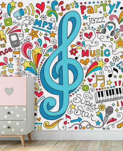 Groovy Music Doodles Wandgemälde