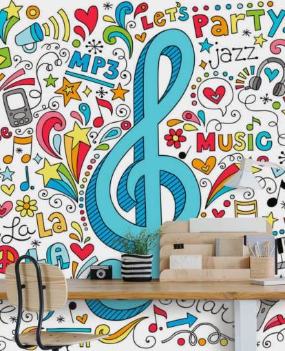 Groovy Music Doodles Wandgemälde