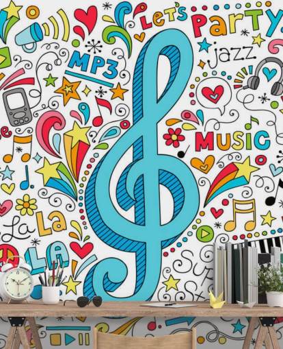 Groovy Music Doodles Wall Mural Groovy Music Doodles Wall Mural
