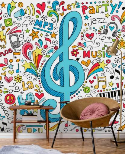 Groovy Music Doodles Wandgemälde
