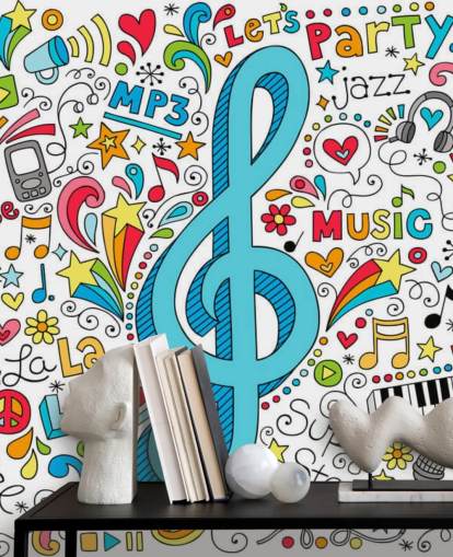 Groovy Music Doodles Wall Mural Groovy Music Doodles Wall Mural