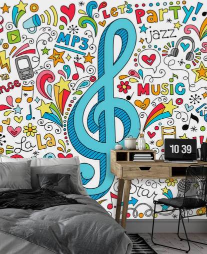 Decorazione murale Groovy Music Doodles Decorazione murale Groovy Music Doodles