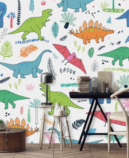 fondo de pantalla de dibujos de dinosaurios naranja, azul y rojo fondo de pantalla de dibujos de dinosaurios naranja, azul y rojo