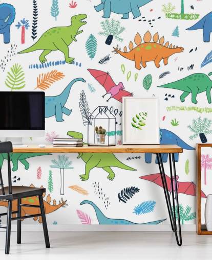 orange, blue and red dinosaur drawings wallpaper orange, blue and red dinosaur drawings wallpaper