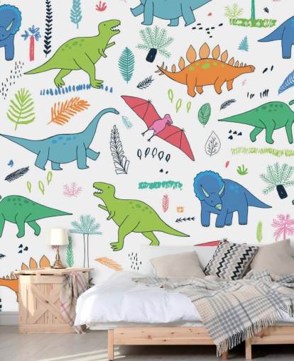 orange, blue and red dinosaur drawings wallpaper orange, blue and red dinosaur drawings wallpaper