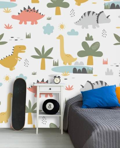 fondo de pantalla de dibujos animados de dinosaurios