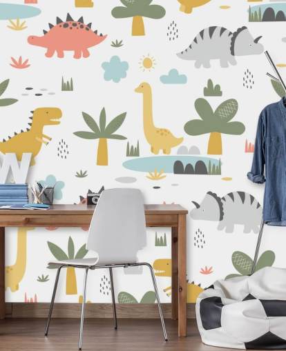 fondo de pantalla de dibujos animados de dinosaurios