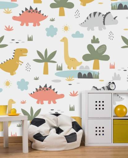 colourful dinosaur cartoons wallpaper