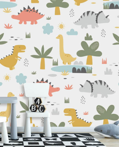 bunte Dinosaurier-Cartoons Tapete bunte Dinosaurier-Cartoons Tapete