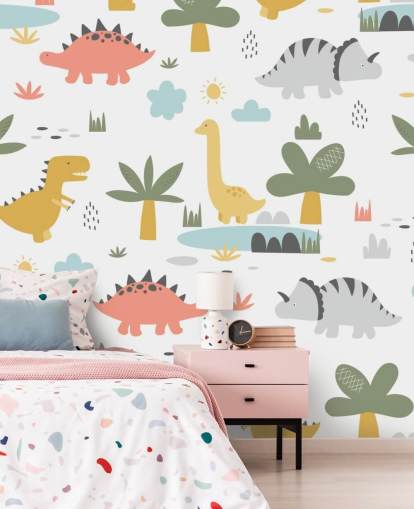 colourful dinosaur cartoons wallpaper