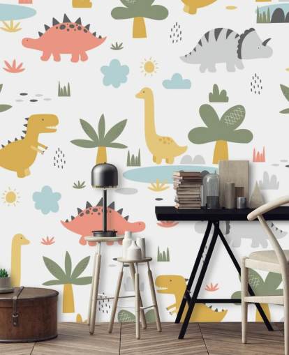 colourful dinosaur cartoons wallpaper