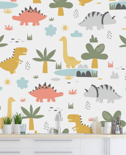 colourful dinosaur cartoons wallpaper