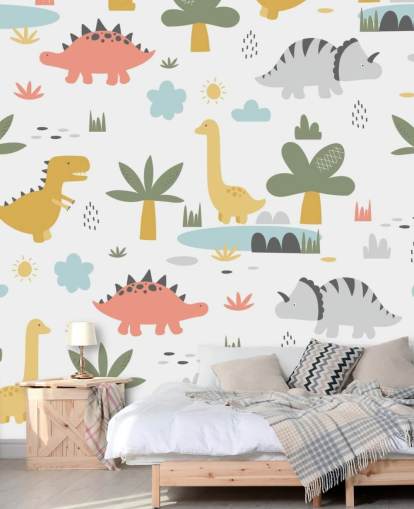 colourful dinosaur cartoons wallpaper