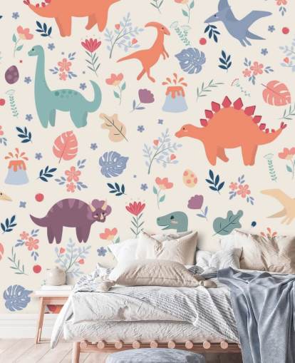 cute colourful dinosaurs wallpaper