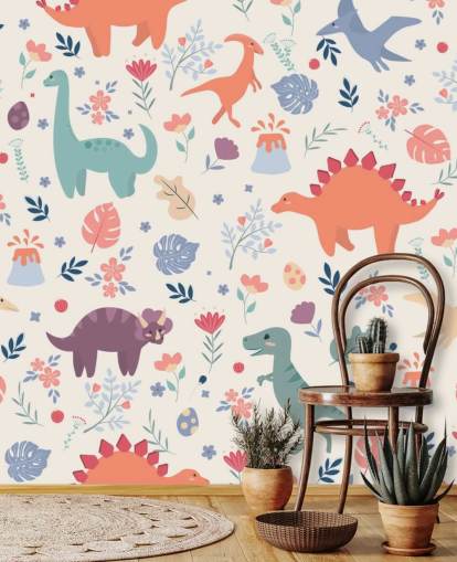 cute colourful dinosaurs wallpaper