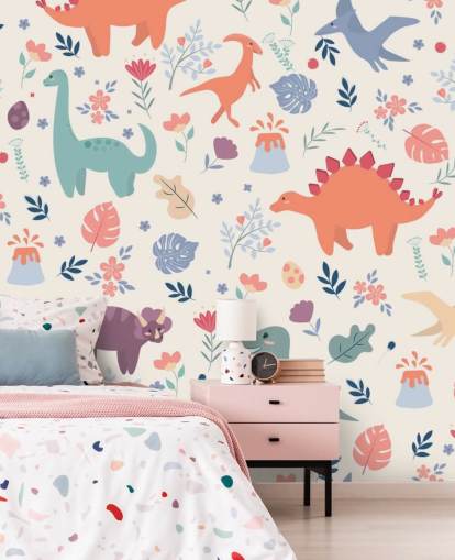 cute colourful dinosaurs wallpaper