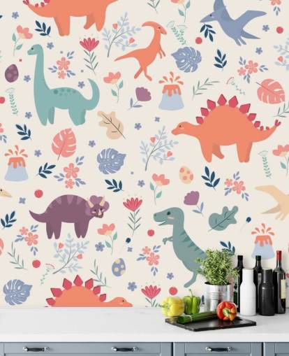 cute colourful dinosaurs wallpaper