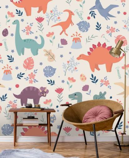 papel pintado de dinosaurios de colores lindos papel pintado de dinosaurios de colores lindos