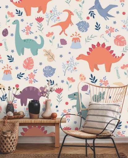 cute colourful dinosaurs wallpaper