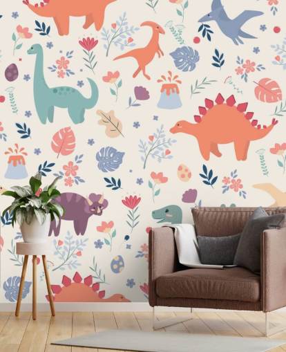 cute colourful dinosaurs wallpaper