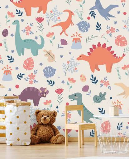 cute colourful dinosaurs wallpaper