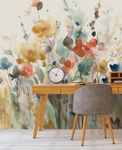 fargerikt tilpasset blomstertapet kalt In Full Bloom av Carol Robinson for soverom, stuer og kjøkken fargerikt tilpasset blomstertapet kalt In Full Bloom av Carol Robinson for soverom, stuer og kjøkken