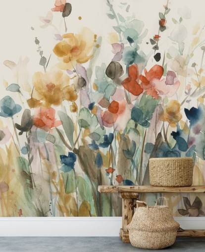 colourful custom floral wallpaper called In Full Bloom by Carol Robinson for bedrooms, living rooms and kitchens colourful custom floral wallpaper called In Full Bloom by Carol Robinson for bedrooms, living rooms and kitchens