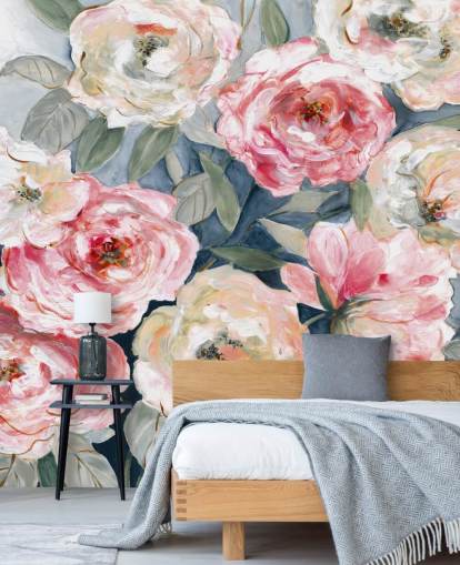 papier peint rose et blanc