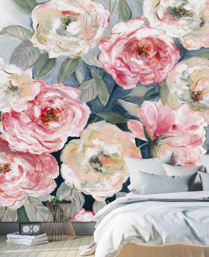 papier peint rose et blanc