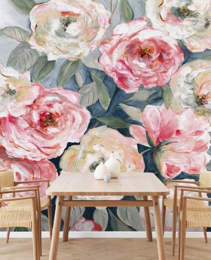 papier peint rose et blanc