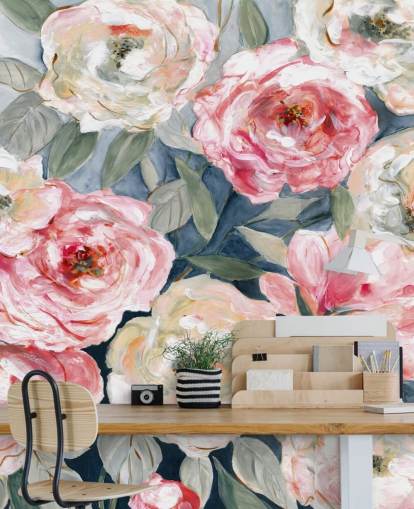 papier peint rose et blanc