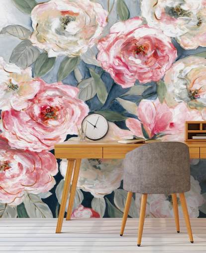 roze en witte rozenbehang roze en witte rozenbehang