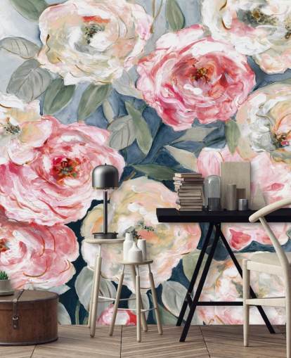 papier peint rose et blanc