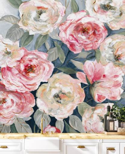 papier peint rose et blanc