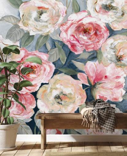 papel de parede rosa e branco