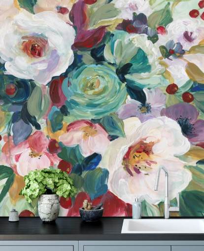 colourful painted flowers wallpaper colourful painted flowers wallpaper