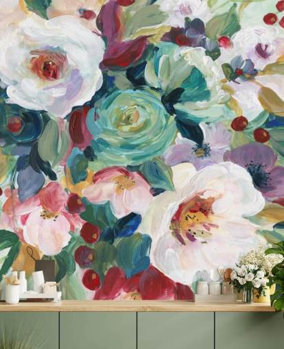 colourful painted flowers wallpaper colourful painted flowers wallpaper