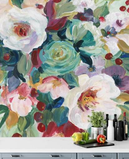 colourful painted flowers wallpaper colourful painted flowers wallpaper