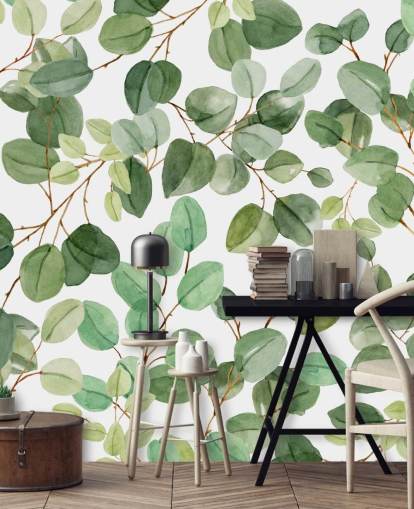 green leaf wallpaper