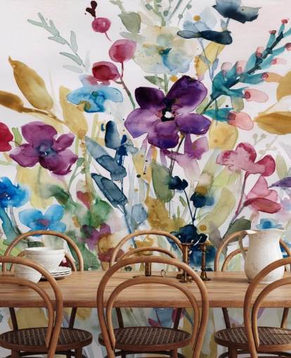 papier peint aquarelle floral coloré appelé Garden Jewels de Carol Robinson pour les salons et les conservatoires papier peint aquarelle floral coloré appelé Garden Jewels de Carol Robinson pour les salons et les conservatoires