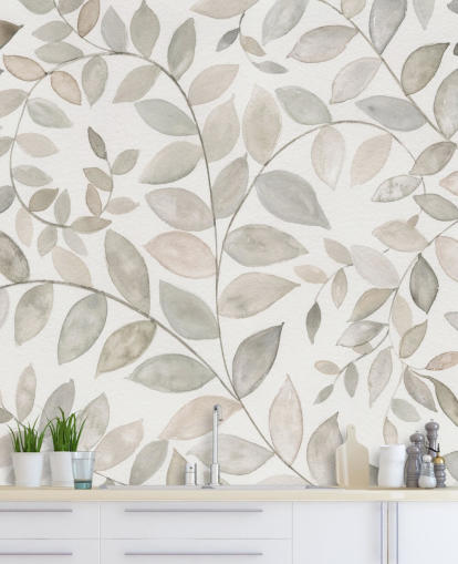 papel pintado de hojas gris pálido papel pintado de hojas gris pálido