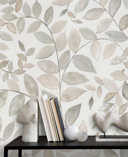 pale grey leaves wallpaper pale grey leaves wallpaper
