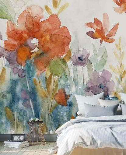 watercolour flowers wallpaper
