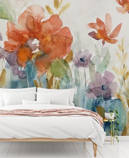 akvarell blomster tapet akvarell blomster tapet