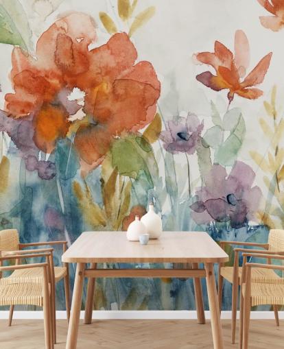 watercolour flowers wallpaper