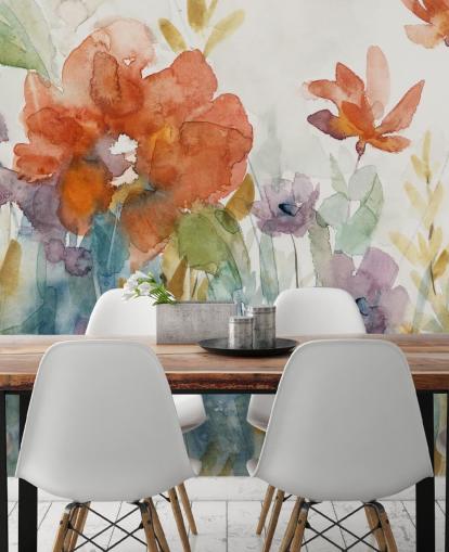 watercolour flowers wallpaper