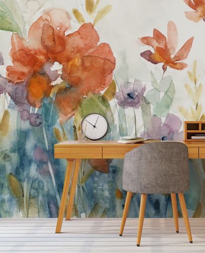 watercolour flowers wallpaper