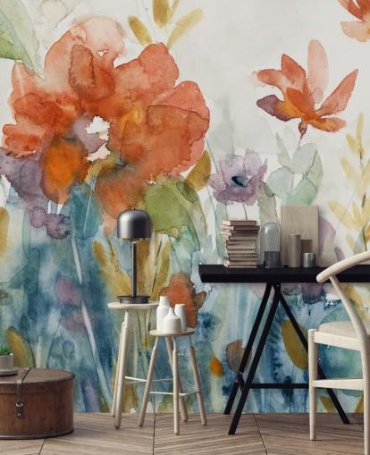 papier peint fleurs aquarelle papier peint fleurs aquarelle