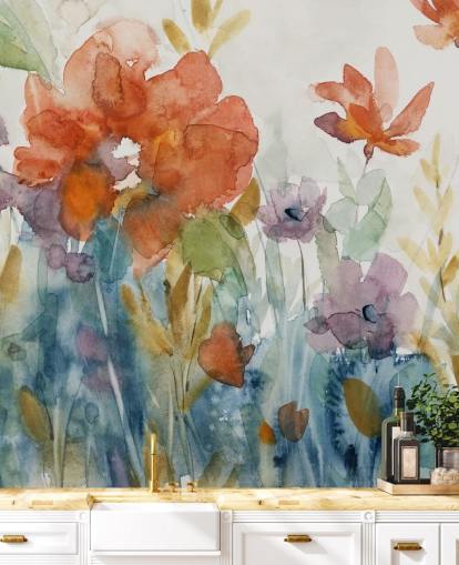 watercolour flowers wallpaper