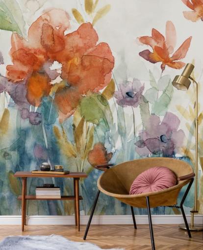 watercolour flowers wallpaper